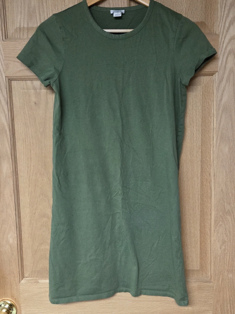 J. Crew Olive Green Short-Sleeve T Shirt Dress XS